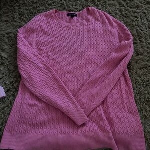 Bright pink sweater #pinksweater #patternedsweater- xl but fits s/m oversized
